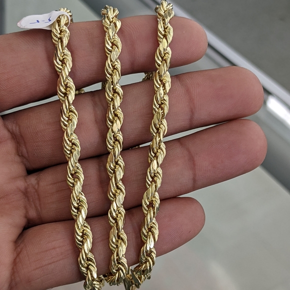 10kt real gold rope chain 5.5mm 22 inch - Picture 5 of 12